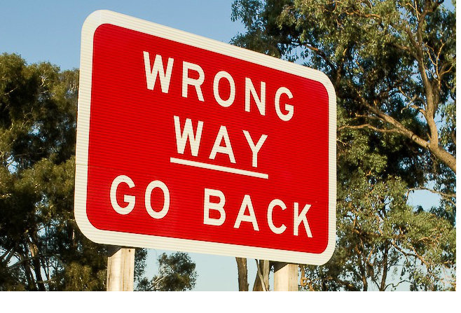 wrong way