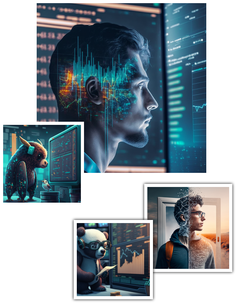 All graphics made by Midjourney AI